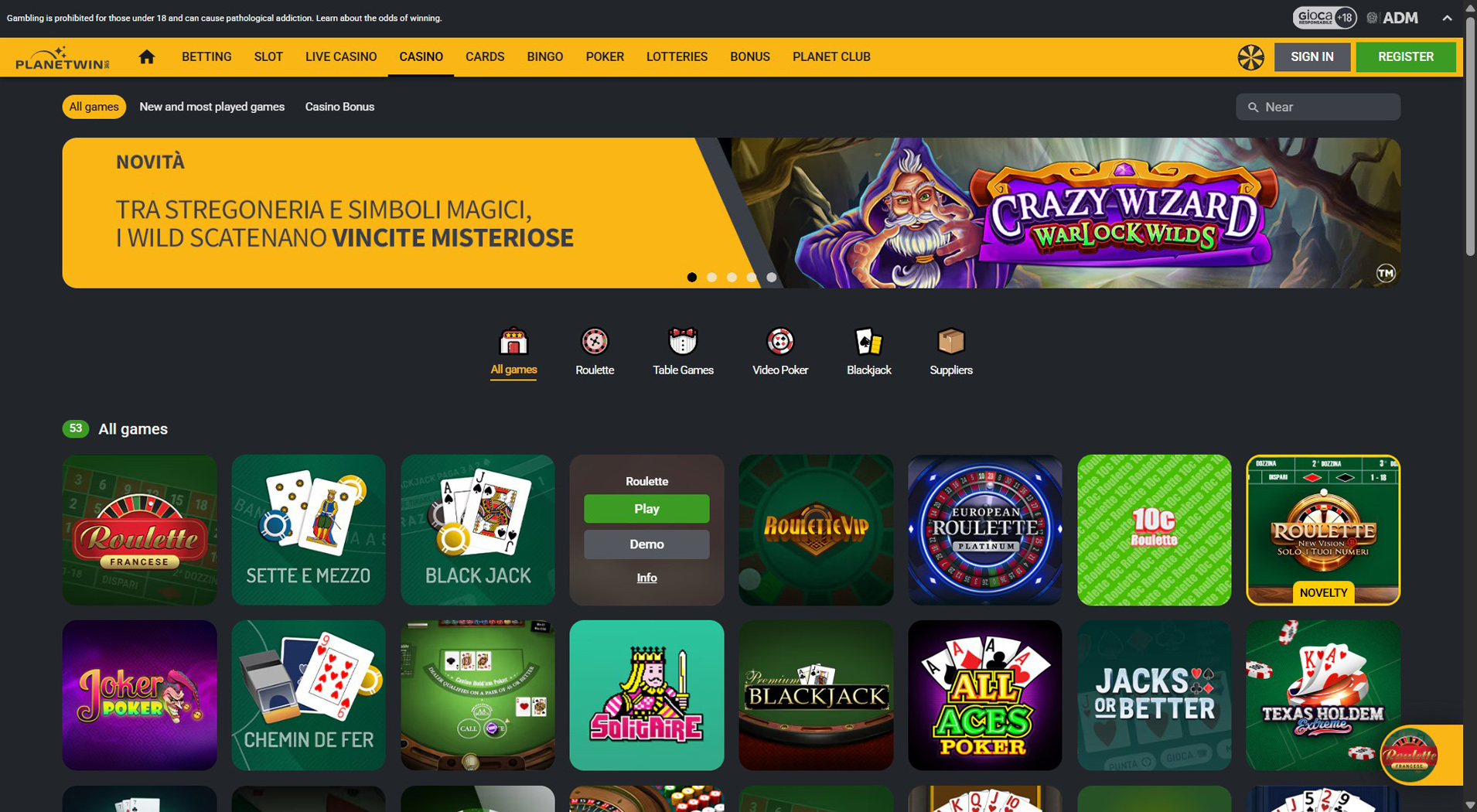 5. Planetwin365- Scelta di casinò mobile molto migliore